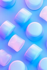 A minimalist display of neon earplugs arranged in a line on a smooth pastel blue background, emphasizing simplicity and effectiveness in noise reduction