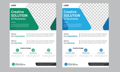Flyer Design With 2 Different Color Background. Template Layout for Flyer.