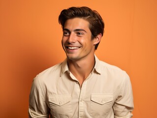 Fototapeta premium A man with is smiling and laughing