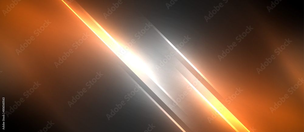 Poster an amber light beam shines on a dark background, creating a lens flare effect. this captivating even