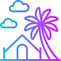 Camping Gradient Icon Design Vector