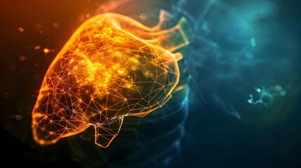 Obraz premium Murky X ray Reveals Mysterious Viral Outbreak in Liver with Swirling Patterns