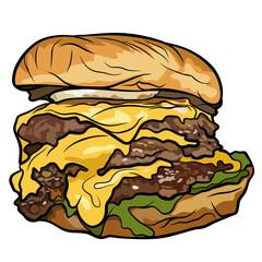 Hand drawn burger illustration 2
