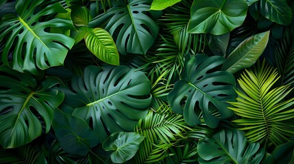 Fototapeta premium Vivid Greenery in Botanical Composition