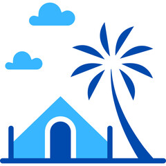 Camping Solid Color Icon Design Vector