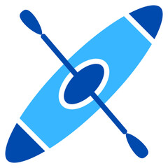 Canoeing Solid Color Icon Design Vector
