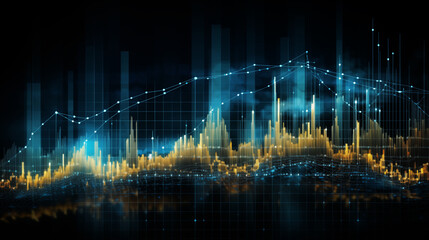 Fototapeta premium Stock market trends graph. trading digital graph.