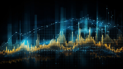 Stock market trends graph. trading digital graph.