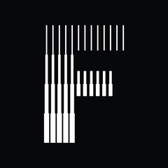 Letter F Logo with Abstract Line Pattern