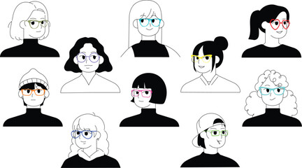 Woman Glasses Character