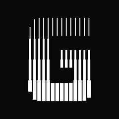 Letter G Alphabet Abstract Monogram Line Art Logo Vector Illustration