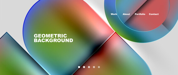 Circles and lines. Bright colorful geometry with glassmorphism effect. Vector Illustration For Wallpaper, Banner, Background, Card, Book Illustration, landing page