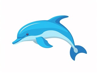 Fototapeta premium A blue dolphin is swimming in the ocean