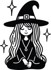 Witch hand drawn illustration