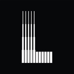 Letter L Alphabet Abstract Monogram Line Art Logo Vector Illustration