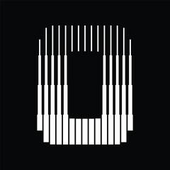 Letter O Logo with Abstract Line Pattern