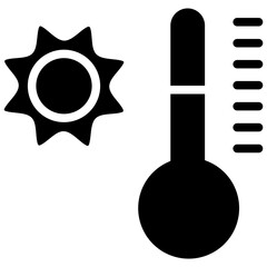 Temperature Solid Icon Design Vector