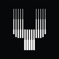 Letter Y Logo with Abstract Line Pattern