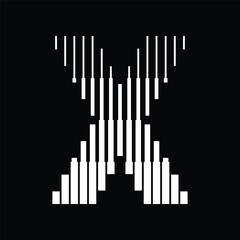 Letter X Logo with Abstract Line Pattern