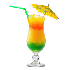 Summer cocktail isolated on a transparent background
