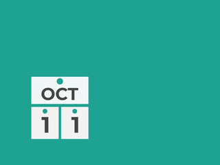 October  11 calendar reminder. 11 October  daily calendar icon template. Calendar 11 October  icon Design template. Vector illustration

