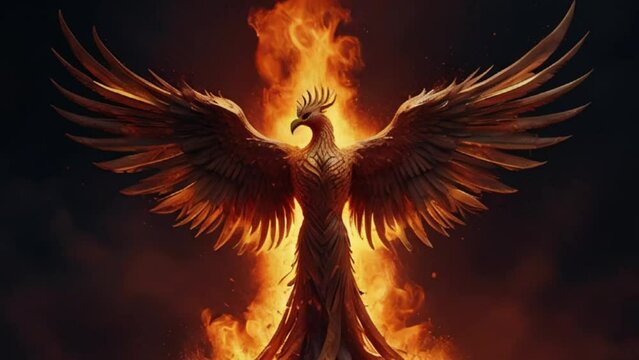 phoenix rising from ashes fire