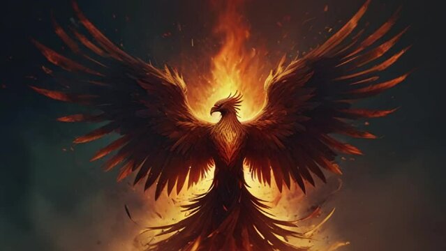phoenix rising from ashes fire