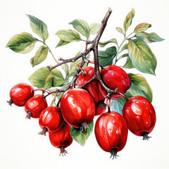 Watercolor Tamarillo Illustration, Generative Ai