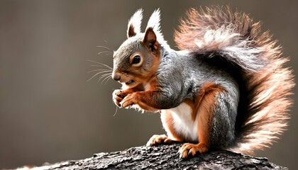 A Squirrel With Its Fur Ruffled By The Wind