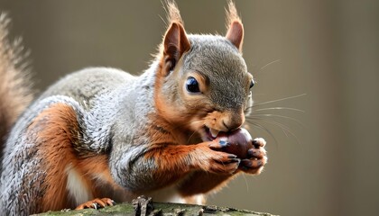 A Squirrel With A Nut Hidden In Its Cheek Pouches  3