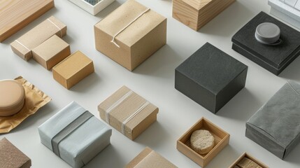 Assorted Packaging Boxes in Various Textures