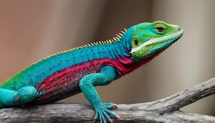 A Lizard With A Bold And Contrasting Color Palette