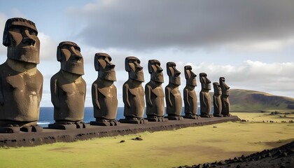 Captivating Panorama Of The Moai Statues On Easter