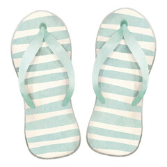 Beach sandals watercolor