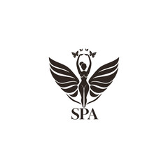 Obraz premium spa logo silhouette of beautiful thin woman's body