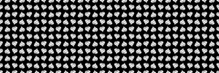 Black and white repeating background of hearts