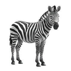 Fototapeta premium Zebra isolated, animal wildlife on a transparent background