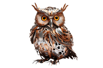 Naklejka premium Ethereal Owl Perched in Tranquility on White or PNG Transparent Background.