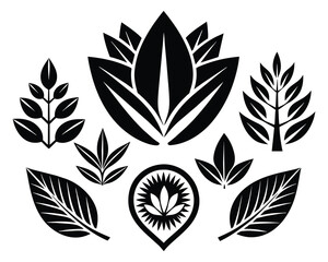 Leaf icon black illustration vector design