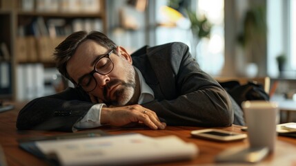 Corporate worker dozing off during an early morning video conference, illustrating disinterest and fatigue