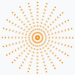 Pattern element on a white background. The vector image can be used as a decoration for fine art.