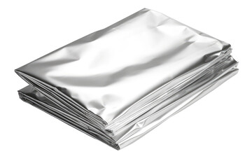 Gleaming Silver Cascade on White or PNG Transparent Background.