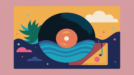 A stylized watercolor illustration takes over a classic vinyl cover creating a softer and more dreamy version of the original artwork. Vector illustration