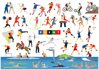 スポーツ大会の競技種目イラストセット © RICONY