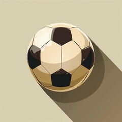Football soccer ball icon. Long shadow flat design. illustration.