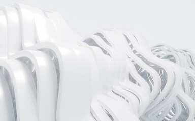 Fototapeta premium Abstract white curves background, 3d rendering.