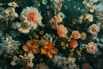 Enchanting Floral Array in Autumn Hues
 - obrazy, fototapety, plakaty