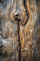 Naklejka premium Detailed view of a tree trunk featuring a prominent knot, showcasing the unique texture and pattern of the wood