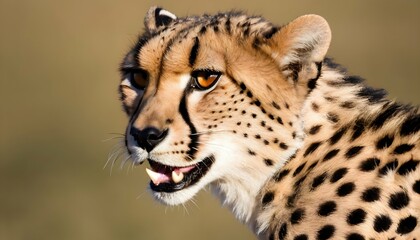 A Cheetah With Its Nostrils Flaring Scenting The