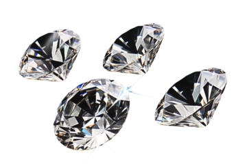 Sparkling Diamonds Dance on White Canvas on White or PNG Transparent Background.